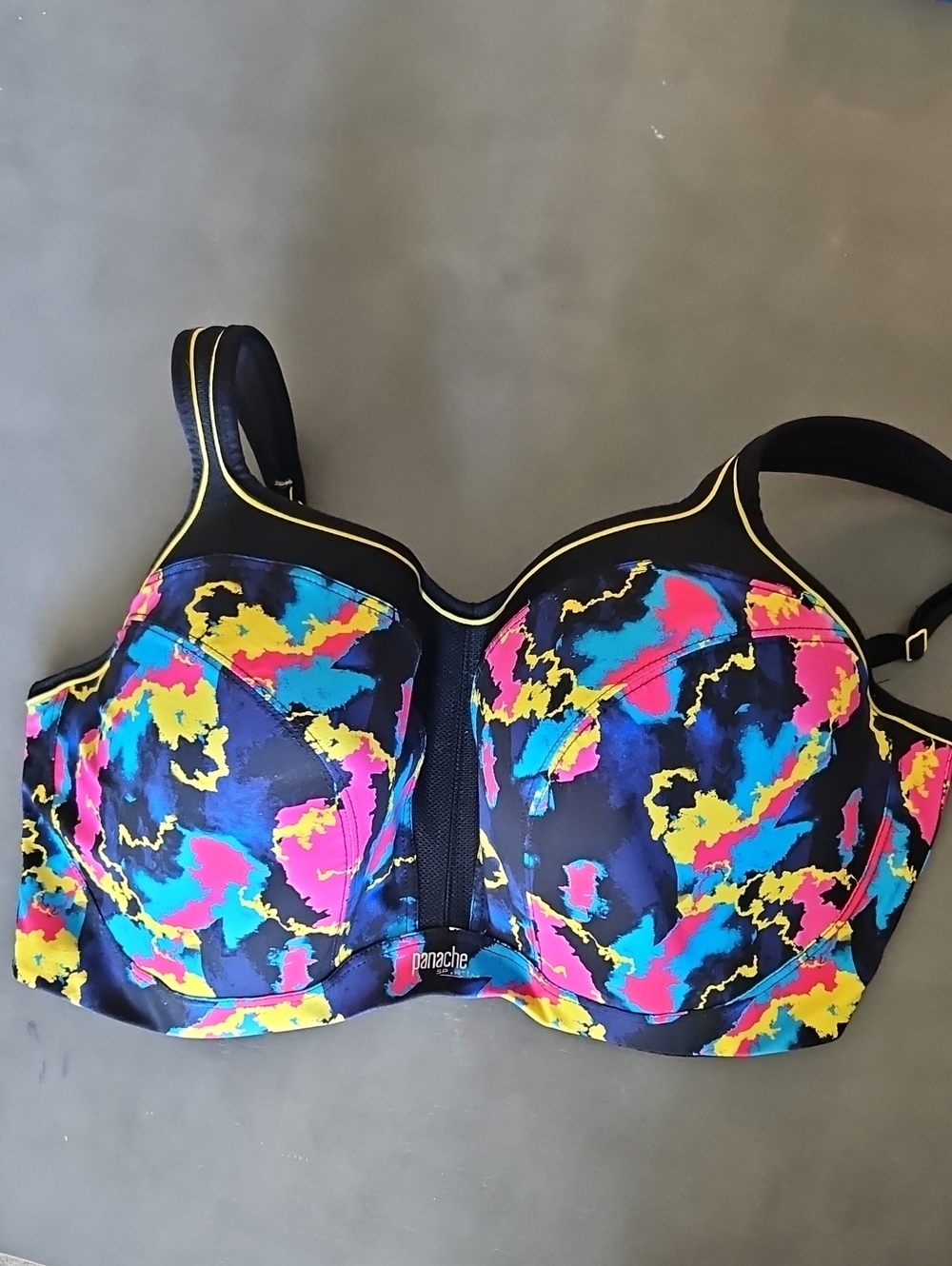 Panache Black Multicolor Underwire Sports Bra